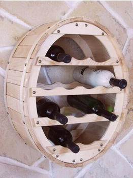 DanDiBo Weinregal Weinfass Zum Hängen Für 12 Flaschen Natur Lackiert - Flaschenhalter