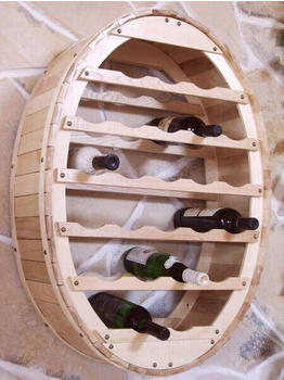 DanDiBo Weinregal Holz Stehend Weinfass 24 Flaschen Braun