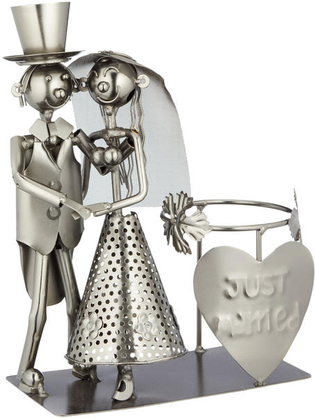Spetebo Weinflaschenhalter Aus Metall - Motiv: Brautpaar