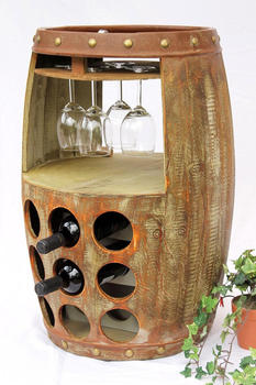 DanDiBo Weinregal Weinfass 1681 Bar Flaschenständer 69 Cm Regal Für 18 Fl. Fass Holzfass