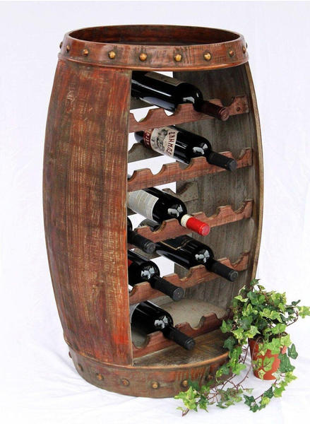 DanDiBo Weinregal Weinfass 0370-R Fass Aus Holz H-81 Cm Flaschenständer Braun Bar Weinbar