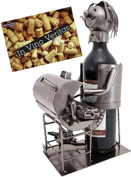 Brubaker Flaschenhalter Barbecue Metall Skulptur Mit Geschenkkarte