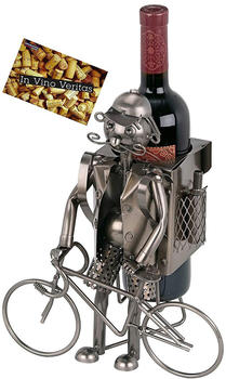 Brubaker Wein Flaschenhalter Fahrradfahrer Metall Skulptur Mit Geschenkkarte