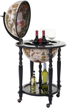 Mendler Globusbar Hwc-A78, Minibar Hausbar Weinregal, Weltkugel Rollbar, Ø 42Cm Eukalyptusholz