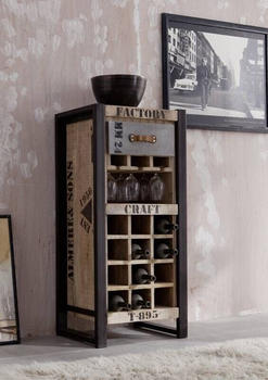 Massivmoebel24 Weinregal Mango 51X40X110 Natur Bedruckt Factory #35