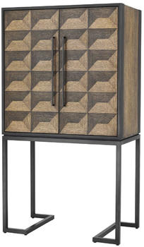 Casa-Padrino Luxus Weinschrank Mit 2 Türen Braun / Dunkelbraun / Schwarz 95 X 58 X H. 168,5 Cm - Barmöbel - Luxus Qualität