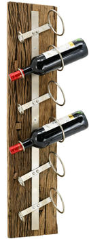 Aubry Gaspard Wall Bottle Holder in Reclaimed Wood and Metal