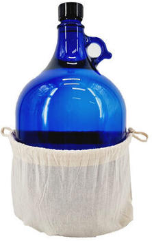Alberts Premium Selection Premium Selection Glasballon 5 Liter blau mit Baumwollbeutel-Natur