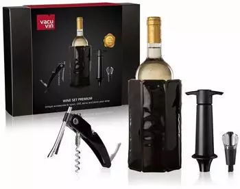 Vacu Vin Wein Geschenkset Premium 4-tlg. Korkenzieher, Weinkühler, Stopfen (3890460)