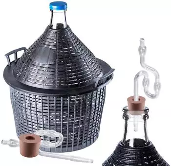 Kadax Glasballon-Set "Alatri" 25L mit Kunststoffkorb und Gärzubehör (K9327)