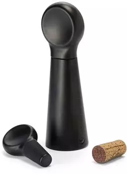 Philippi VINO Wein-Set Korkenzieher und Stopper, mattschwarz (114007)