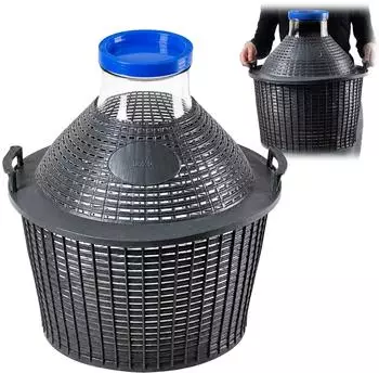 Kadax Gärballon mit Kunststoffkorb, weite Öffnung, 25L (K1448)