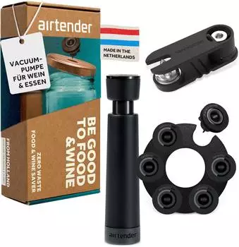 airtender Vakuumset für Gläser, Flaschen und Lebensmittel, 9-teilig