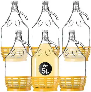 Kadax Weinballon aus Glas 5L, 6er-Set (K4570)