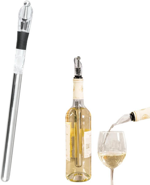 bremermann Wein-Ausgießer mit Edelstahl-Kühlstab und Weinverschluss