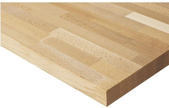 EUROKRAFT Buche Massiv Arbeitsplatte Breite 1250 x 700 x 40 mm