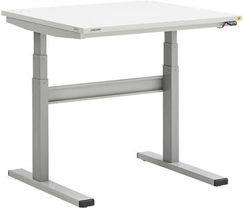 Treston TED Arbeitstisch M750 ESD B 900 x T 800 mm elektrisch höhenverstellbar T-Fuß hellgrau RAL 7025