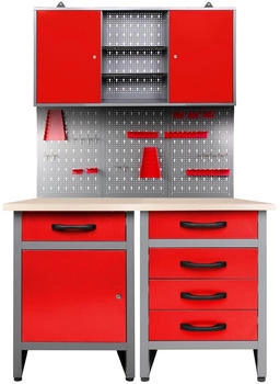 Ondis Ondis24 Werkstatt Set Entdecker 120 cm 1 Schrank Rot Werkstatteinrichtung Werkbank