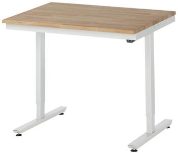 Rau Adlatus elektrischer HVT 25 mm ge&ouml;lte Massivholzplatte 150 kg 1000 x 800 x 720-1120 mm Buche/lichtgrau