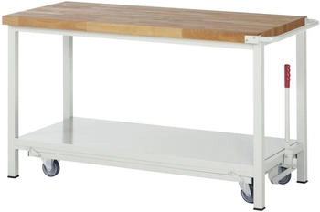 Rau Werkbank Serie 8000 fahrbar absenkbar Ablageboden 1500 x 700 x 880 mm