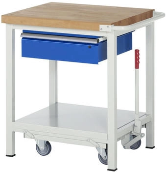 Rau Werkbank Serie 8001 fahrbar absenkbar Schublade 750 x 700 x 880 mm