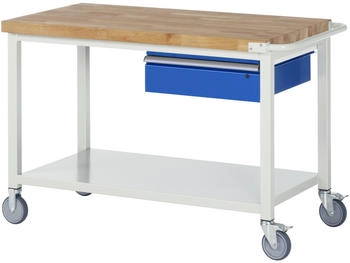 Rau Werkbank Serie 8001 fahrbar + Schublade + Ablageboden 1250 x 700 x 880 mm