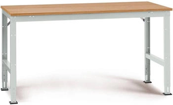 Manuflex Arbeitstisch UNIVERSAL Standard 2000 x 1000 mm Multiplex natur lichtgrau