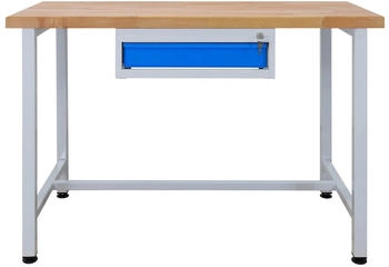 Proregal Werkbank Rhino + Einzelschublade 84 x 120 x 60 cm Traglast 300 kg Lichtgrau/Lichtblau