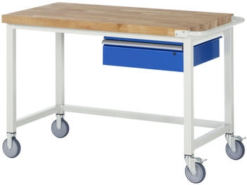 Rau Werkbank Serie 8000 fahrbar + Hängeschublade 1250 x 700 x 880 mm