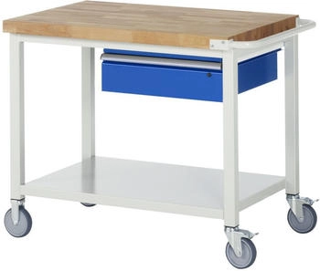 Rau Werkbank Serie 8001 fahrbar + Schublade + Ablageboden 1000 x 700 x 880 mm
