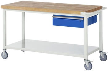 Rau Werkbank Serie 8001 fahrbar + Schublade + Ablageboden 1500 x 700 x 880 mm