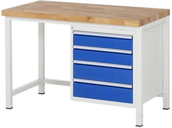 Rau Werkbank Serie 8162 HVT 4 Schubladen 1250 x 700 x 840 - 1040 mm