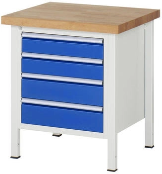 Rau Werkbank Serie 8162 HVT 4 Schubladen 750 x 700 x 840 - 1040 mm