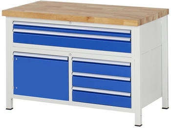 Rau Werkbank Serie 8922 5 Schubladen 2 Fachböden + Tür HVT 1250 x 700 x