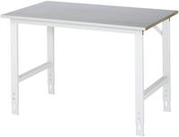 Arbeitstisch B1250xT800xH760-1080mm Arbeitsplatte Stahlbl.Gestell lichtgrau RAU