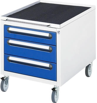 Rau Roll-Container B480xT600xH540mm RAL 7035/5010 3 Schubladen