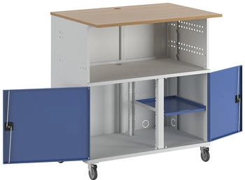Rau RAU PC-Tisch mobil offenes Gehäuse gr/bl