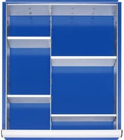 Einteilungsset, BxT 490x560 mm,1 Trennwand, 4 Quertrennbleche