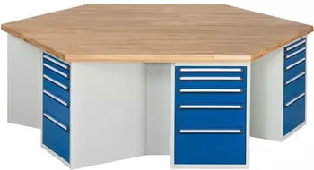 Rau Gruppenwerkbank Modell 4099 Sechseckwerkbank (03-499-135B4S.11)