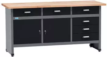 Küpper Werkbank 170 cm / 2 Türen + 6 Schubladen 12179 (schwarz)