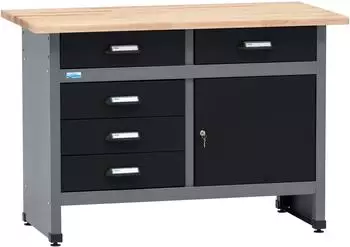 Küpper Werkbank 12049 5 Schubladen Schwarz-Hellgrau
