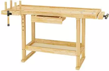 Wiltec Werkbank 151 x 61,5 x cm Holz (62452)