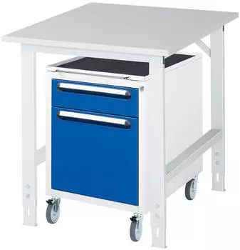 Rau Tom Arbeitstisch h&ouml;henverstellbar mit Schubladenschrank, 750x1000mm, M-Platte 22mm (06-625M10-07-KM08.11)