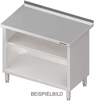 Stalgast Arbeitsschrank offen, Edelstahl, mit Grund- und Zwischenboden, 1000x700x850mm (VAS10700)