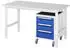 Rau Tom Arbeitstisch höhenverstellbar mit Rollcontainer 3 Schubladen, 1500x800mm, M-Platte 22mm (06-625M80-15-KM09.11)