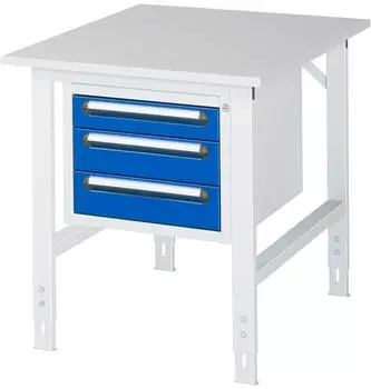 Rau Tom Arbeitstisch h&ouml;henverstellbar mit Schubladenschrank, 750x1000mm, M-Platte 22mm (06-625M10-07-KM04.11)