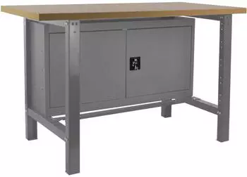 Simonrack BT-6 Arbeitstisch mit Schrank 600kg MDF 35mm, 865x1800x750mm, Grau (BT-6)
