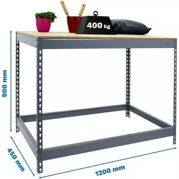 Simonrack Simonwork Basic 1 Arbeitstisch Grau/Holz 120x90cm (SRK8425437093746)
