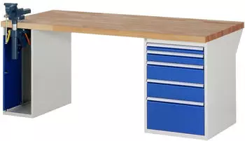 Rau Werkbank Modell 7511 mit 5 Schubladen und Schrank 2000x900x840mm (03-7511A2-209B4S.11)