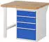 Rau Werkbank 7510A1 1000x900x890mm 4x Schublade-TA lichtgrau/enzianblau (03-7510A1-109B4M.11)